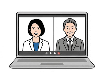 オンラインのミーティングで画面に映るお二人